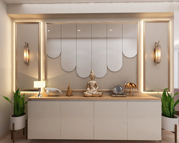 Contemporary Foyer Design With Buddha Figurine